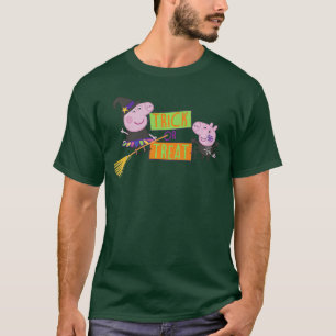 Camiseta Crianças Peppa Pig Halloween Peppa e George Traves