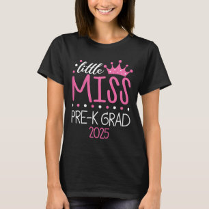 Camiseta Crianças Pequena Senhorita Pré-k Formando Pré-Esco