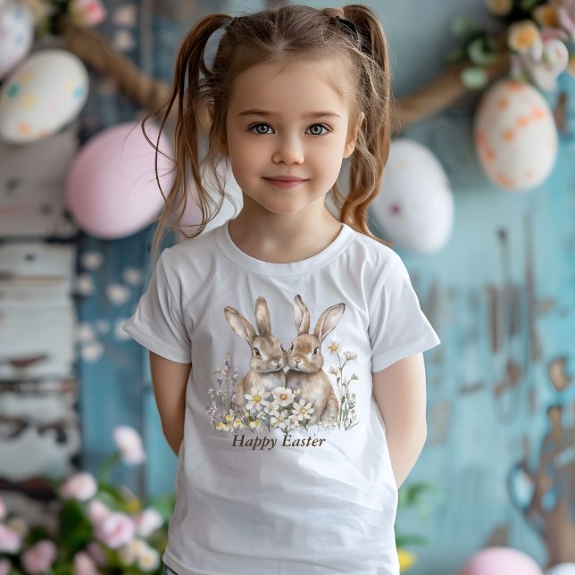 Camiseta Crianças Pequenas Personalizadas (Little Bunny Kids Personalized T-Shirt)