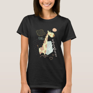 Camiseta Crianças Pequeno Adventurador Girafa Gráfico