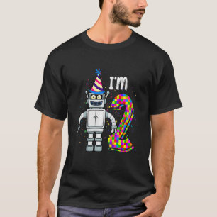 Camiseta Crianças Pequeno Robô Tenho 2 anos de ciência robó