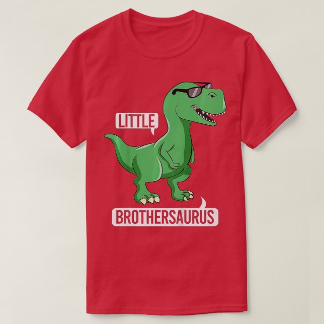 Camiseta Crianças Pequenos Irmãos Rex Toddler Boy Dinosaur (Frente do Design)