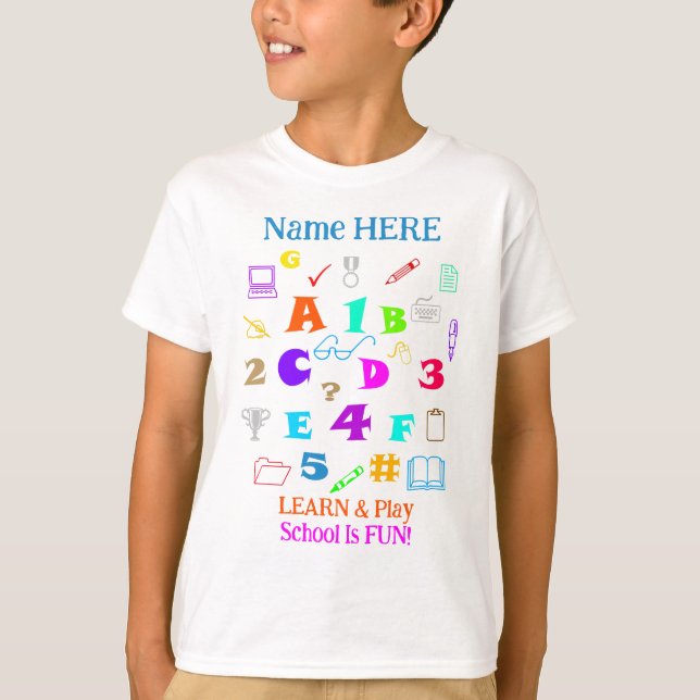 Camiseta Crianças Personalizadas Escolas Coloridas e Inspir (Frente)