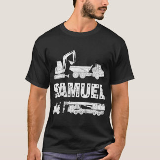 Camiseta Crianças Personalizadas Nome Escavador de Construç