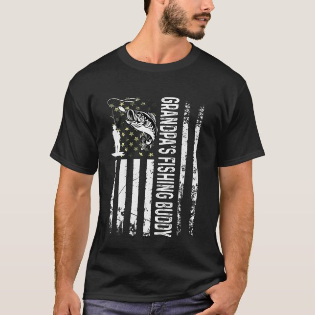 Camiseta Crianças pescando o Buddy Fisher do Vovô (Frente)