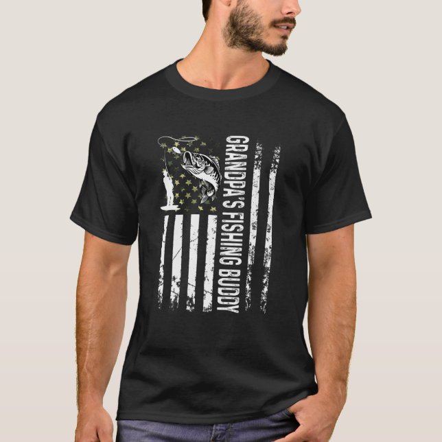Camiseta Crianças pescando o Buddy Fisher do Vovô (Frente)