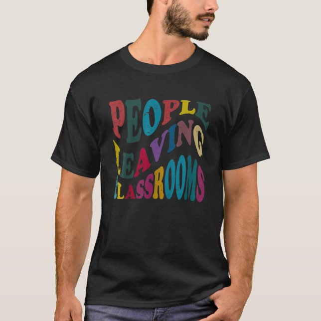 Camiseta Crianças Pessoas Saindo das Salas de Aula Plc 1 (Frente)