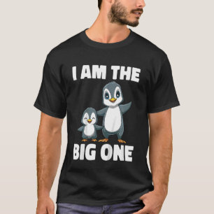 Camiseta Crianças Pinguins Grande Irmão Eu Sou O Grande Irm