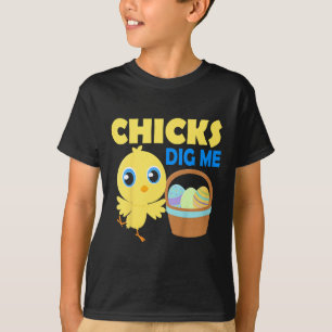 Camiseta Crianças Pintinhos Me Encaixam Na Cesta De Ovo Da