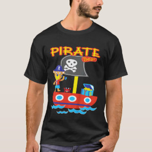 Camiseta Crianças Piratas Tesouros Caranguejo Navio Aventur