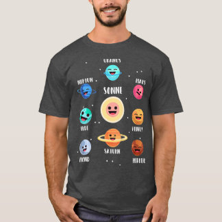 Camiseta Crianças Planetas Espaciais Astronautas Galáxias E