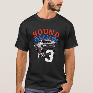 Camiseta Crianças Polícia Carro Policial aniversário de 3 a