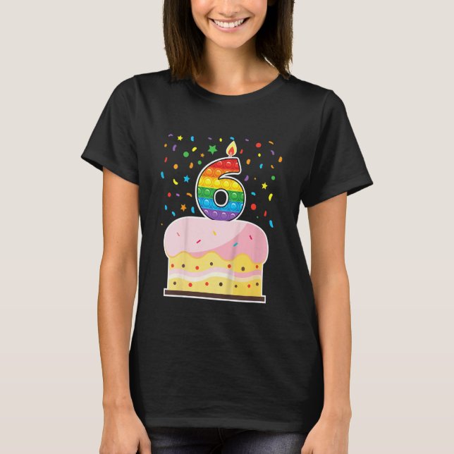 Camiseta Crianças Pop 6 Bolo de aniversário Meninas Meninos (Frente)