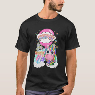 Camiseta Crianças Pop 7 Aniversário Garotas Meninos 7 Anos