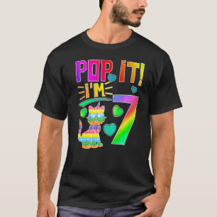 Camiseta Crianças Pop 7 Aniversário Garotas Rapazes Sete An