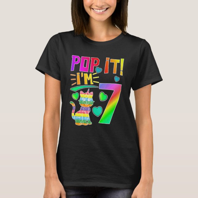 Camiseta Crianças Pop 7 Aniversário Garotas Rapazes Sete An (Frente)