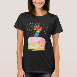 Camiseta Crianças Pop 7 Bolo de aniversário Meninas Meninos
