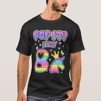 Camiseta Crianças Pop 8 Meninas De Aniversário Meninos 8 An
