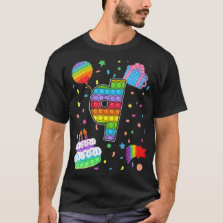 Camiseta Crianças Pop 9º Aniversário Meninas Meninos 9 Anos