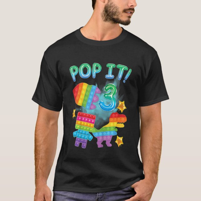Camiseta Crianças Pop aniversário de 3 anos de Ti Rapazes 3 (Frente)