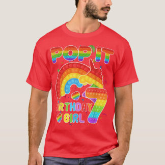 Camiseta Crianças Pop De 7 Anos 7 de Aniversário Rapariga P