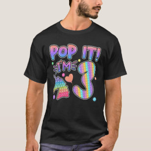 Camiseta Crianças Pop É Rapariga de Aniversário 3 para Rapa