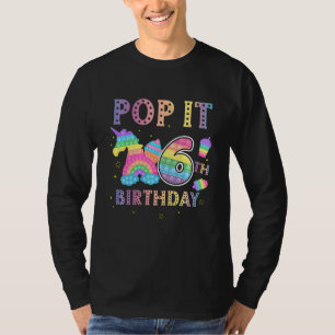 Camiseta Crianças Pop It 6 Aniversário De 6 Anos Festa De P