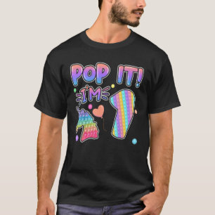 Camiseta Crianças Pop It Birthday Girl 1 para garotas de 1