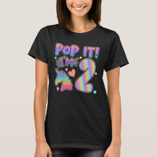 Camiseta Crianças Pop It Birthday Girl 2 para garotas de 2 