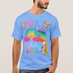 Camiseta Crianças Pop It Birthday Girl 4 por 4 anos