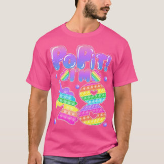 Camiseta Crianças Pop No 8º Aniversário Meninas Meninos 8 A