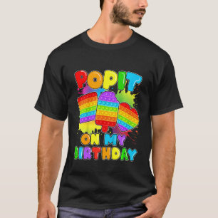 Camiseta Crianças Pop No Meu Aniversário, Fidget Sensory Po