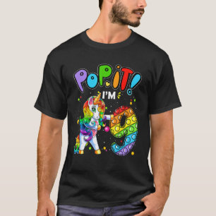Camiseta Crianças Pop Nono Aniversário Raparigas de 9 Anos