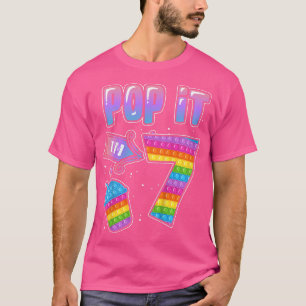 Camiseta Crianças, Pop, sou 7, virando 7 Leite, Tea Fidget