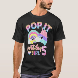 Camiseta Crianças Pop-Ti Garota De 5 Ano De Aniversário Par