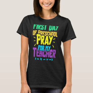Camiseta Crianças Pré-Escolas K Primeiro Dia Da Escola De V