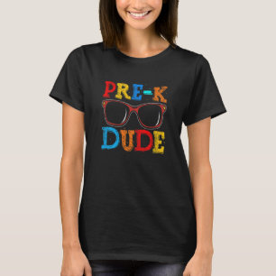 Camiseta Crianças Pré K Duo Primeiro Dia da Pré-escola de v