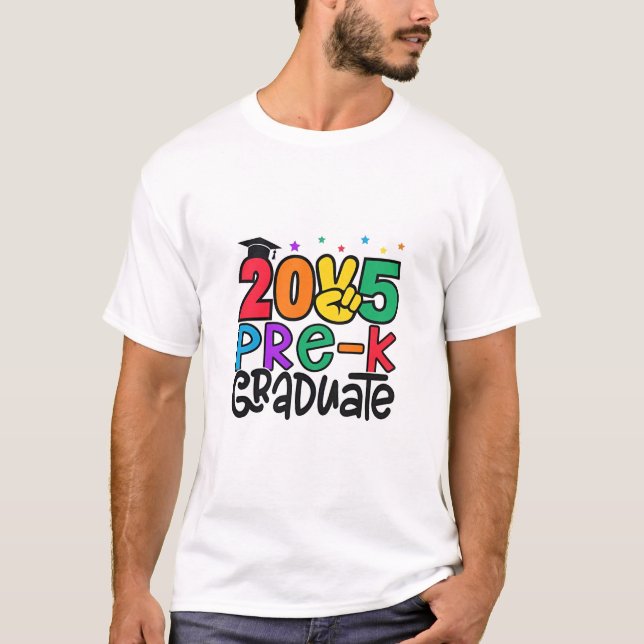 Camiseta Crianças Pré-K Formando 2025 Graduação da Pré-esco (Frente)