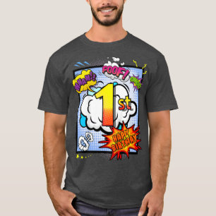 Camiseta Crianças primeiro aniversario 1 Ano Velhos Quadrin