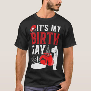Camiseta Crianças primeiro aniversario Boxando Boy 1 ano Bo