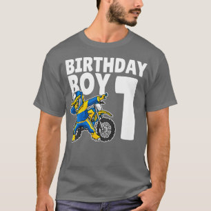 Camiseta Crianças primeiro aniversario Dabbing Motocross Bi