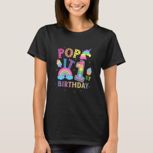 Camiseta Crianças primeiro aniversario Pop 1 Ano Festa De P