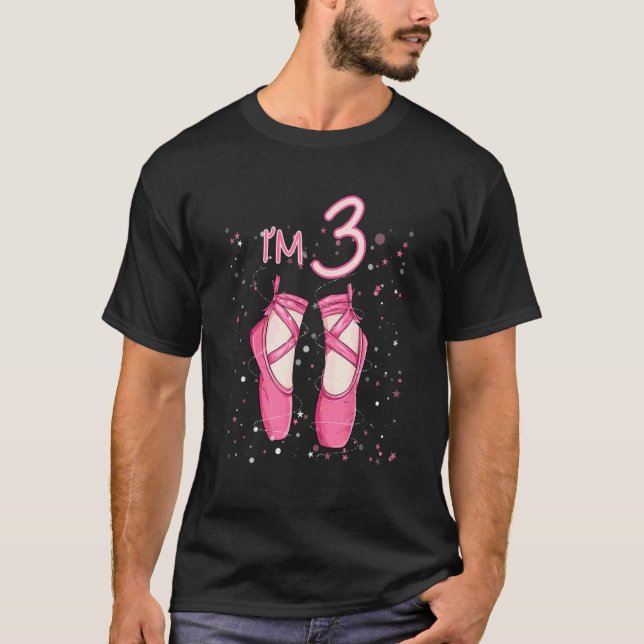 Camiseta Crianças Princesa aniversário de 3 anos I'm 3 Anos (Frente)