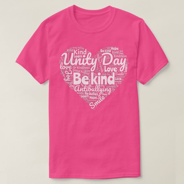 Camiseta Crianças Professora Bondade Unity Day Orange Heart (Frente do Design)