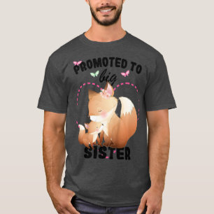 Camiseta Crianças Promovidas Para A Irmã 2023 Raposa Gravid
