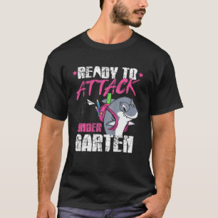 Camiseta Crianças Prontas Para Atacar O Tubarão-Foguete