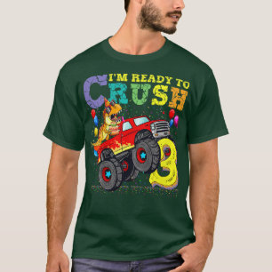 Camiseta Crianças prontas para esmagar 3 Caminhão monstro d