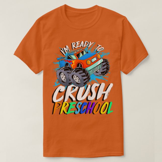 Camiseta Crianças prontas para esmagar o caminhão monstro p (Frente do Design)
