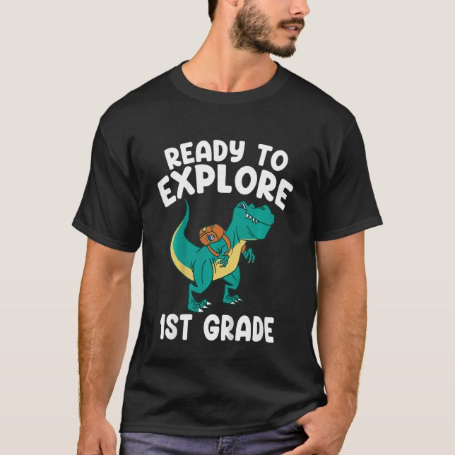 Camiseta Crianças Prontas Para Explorar 1 rua De Volta Para (Frente)