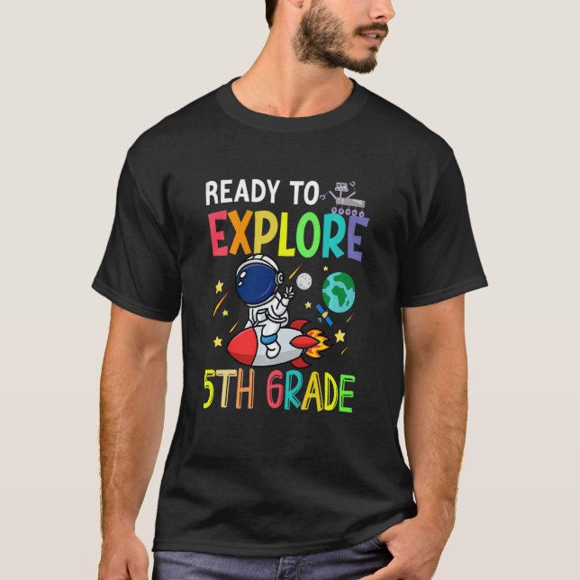 Camiseta Crianças Prontas Para Explorar Astronauta Da Quint (Frente)